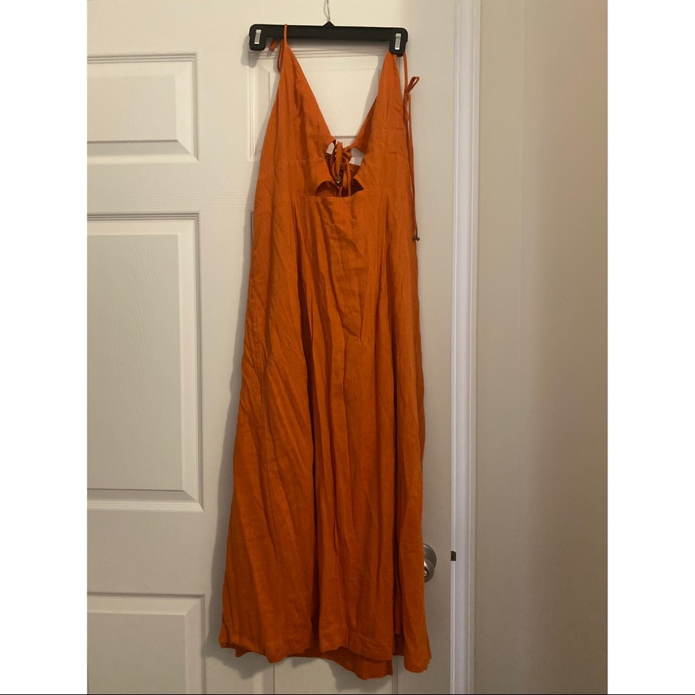 Free People Large Orange Maxi Dress